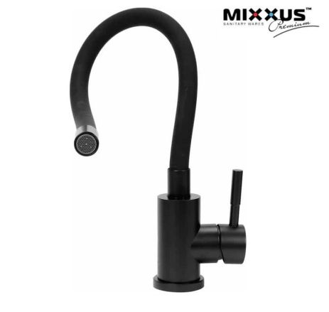 Змішувач для кухні Seo 011 Чорний з гнучким виливом