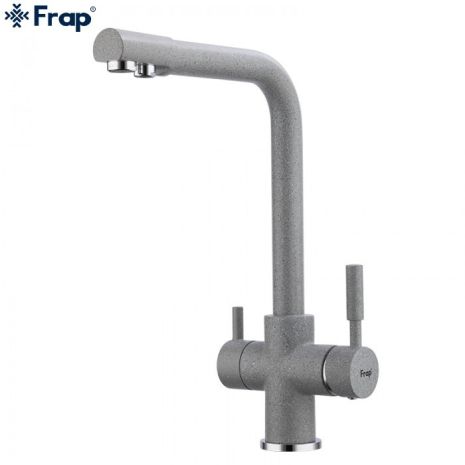 Смеситель для кухни Frap F4352-22 на две воды серый