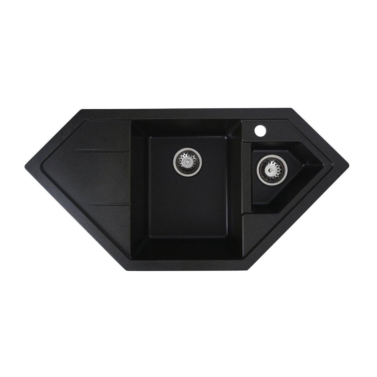 Гранитная мойка для кухни Platinum 9950 PANDORA матовая Черная GOLD Гранитная мойка для кухни Platinum 9950 PANDORA матовая Черная GOLD