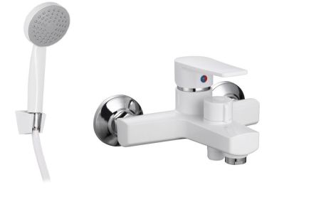 Змішувач для ванни зі шлангом і лійкою Oscar 009 Euro White