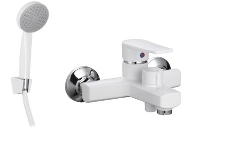 Змішувач для ванни зі шлангом і лійкою Oscar 009 Euro White Змішувач для ванни зі шлангом і лійкою Oscar 009 Euro White