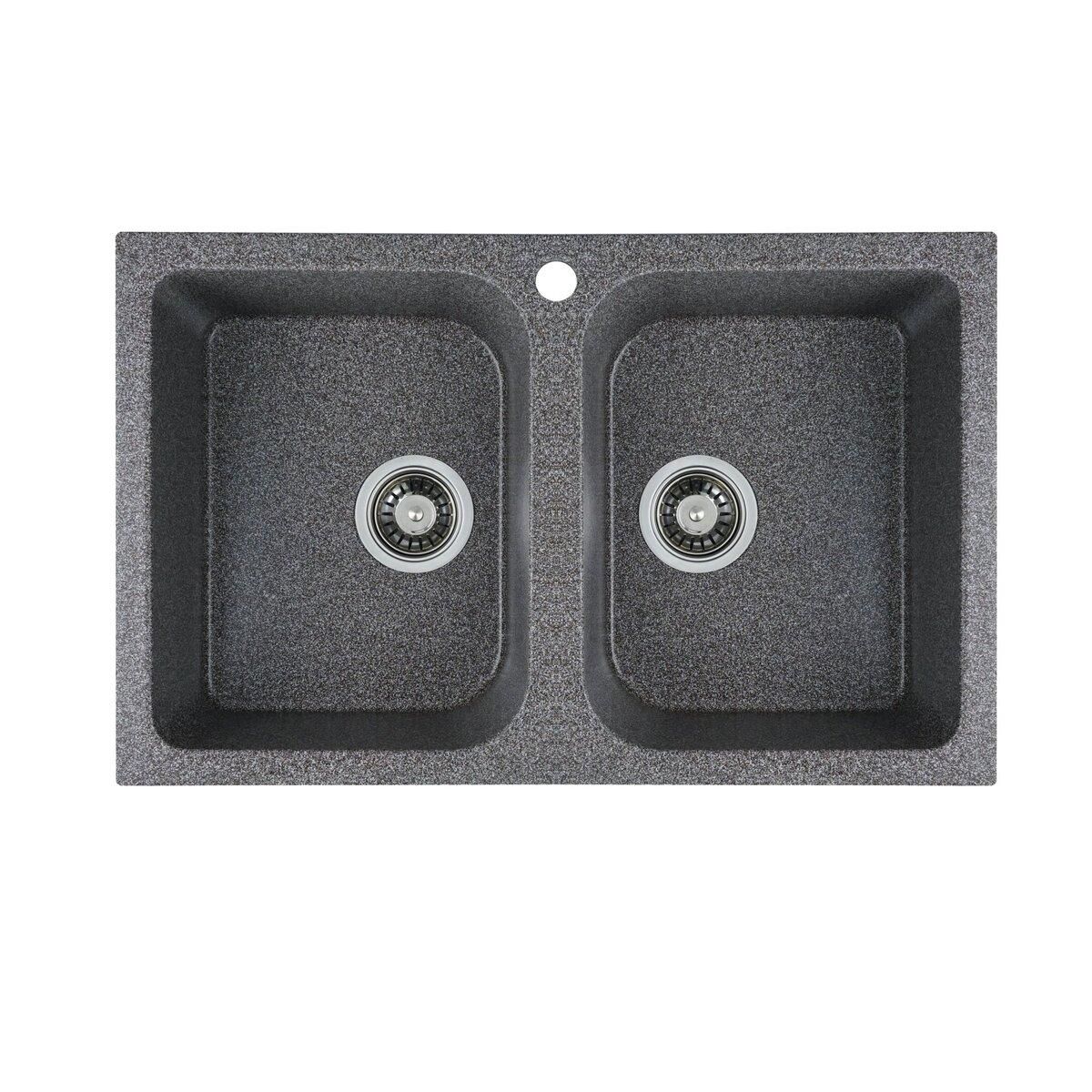 Гранітна мийка для кухні Platinum 7648W TWIN глянець Мікс Гранітна мийка для кухні Platinum 7648W TWIN глянець Мікс