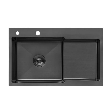 Кухонная мойка Kroner KRP Schwarze - 7848LHM PVD (3/1 мм)