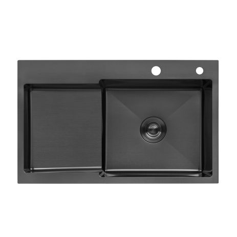 Кухонна мийка Kroner KRP Schwarze — 7848RHM PVD (3/1 мм)