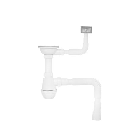 Сифон для кухонної мийки Kroner KRP — KS02 3 1/2"х40/50 з квадратним переливом Сифон для кухонної мийки Kroner KRP — KS02 3 1/2"х40/50 з квадратним переливом