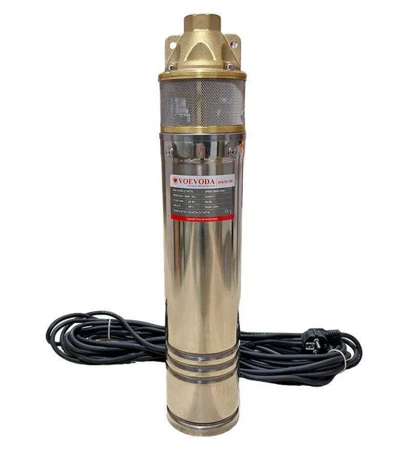 Насос для свердловин вихровий Польща Vоеvoda 4SKM 100 0,75 кВт 62 м Насос для свердловин вихровий Польща Vоеvoda 4SKM 100 0,75 кВт 62 м