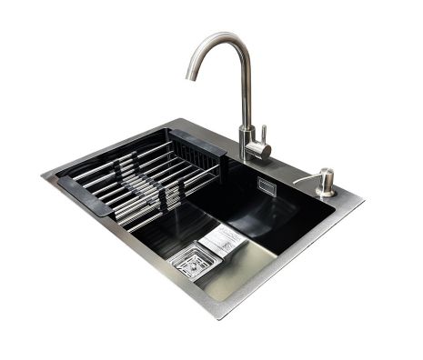 Комплект мийка + змішувач Romzha Arta Nova U-600 BL (A)