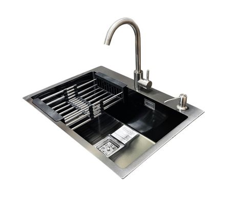 Комплект мийка + змішувач Romzha Arta Nova U-600 BL (A)