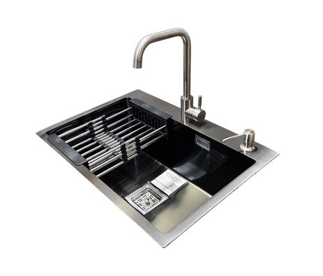 Комплект мийка + змішувач Romzha Arta Nova U-600 BL (B)