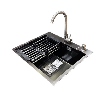 Комплект мийка + змішувач Romzha Arta Nova U-550 Max BL (A)