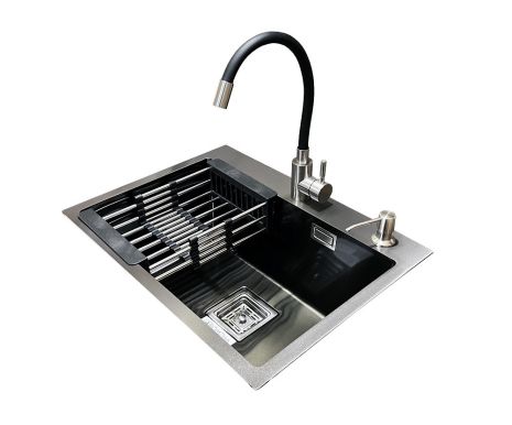 Комплект мийка + змішувач Romzha Arta Nova U-550 BL (C)