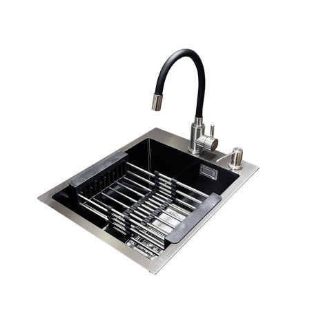 Комплект мийка + змішувач Romzha Arta Nova U-350 BL (C)