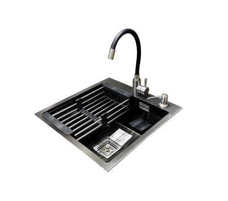 Комплект мийка + змішувач Romzha Arta Nova U-450BL (C)