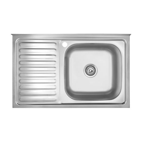 Накладная кухонная мойка Kroner KRP Satin - 5080R (0.8 мм)