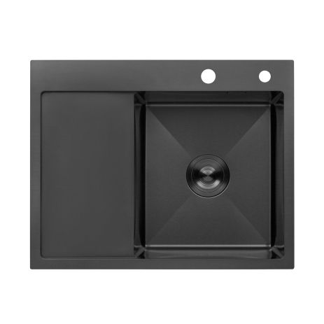 Кухонна мийка Kroner KRP Schwarze — 6350RHM PVD (3/1 мм) Кухонна мийка Kroner KRP Schwarze — 6350RHM PVD (3/1 мм)