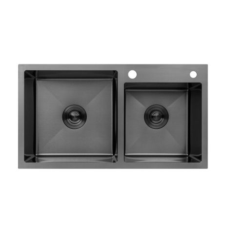 Кухонная мойка Kroner KRP Schwarze - 7843ZHM PVD (2.5/0.5 мм)