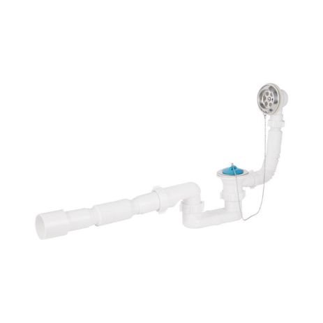 Lidz Сифон для ванны LSW05 выпуск 70 мм, плоский, без ревизии, с пробкой на цепи (выход гофра 40/50мм)