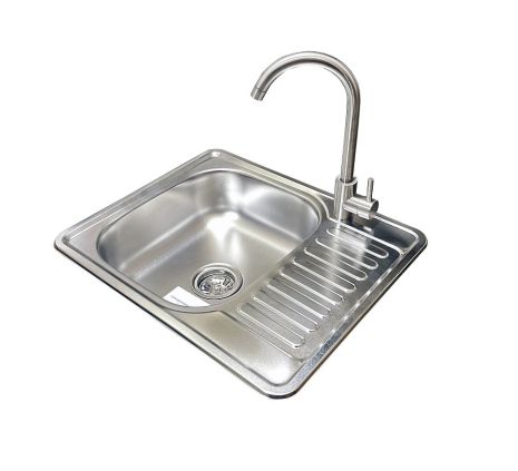 Комплект мийка + змішувач Romzha Sims Satin (A)