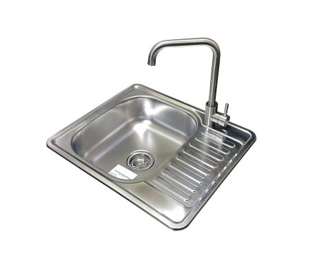 Комплект мийка + змішувач Romzha Sims Satin (B)