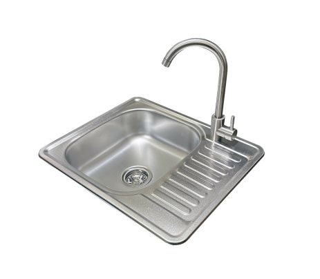 Комплект мийка + змішувач Romzha Sims Textura (A)