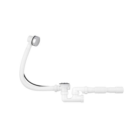 Сифон для ванны Agua BS05P 1 1/2"х40/50 мм полуавтоматический, с переливом и ревизией