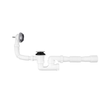 Сифон для ванны Agua BS05K 1 1/2"х40/50 мм с системой Сlick-Сlack, с переливом и ревизией
