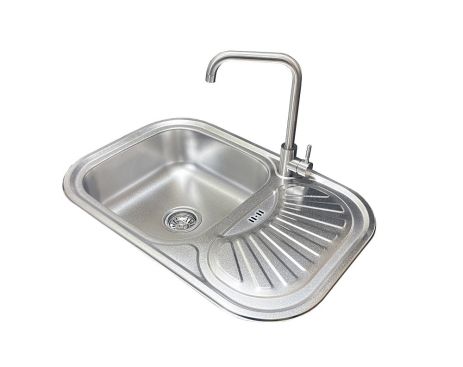 Комплект мийка + змішувач Romzha Stela Satin (B)