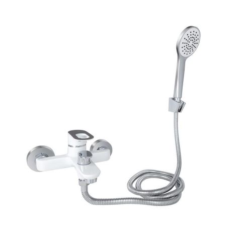 Змішувач для ванни Lidz Latwa 006 (з душовим гарнітуром) (k35) LDLAT006WHI45424 White Змішувач для ванни Lidz Latwa 006 (з душовим гарнітуром) (k35) LDLAT006WHI45424 White