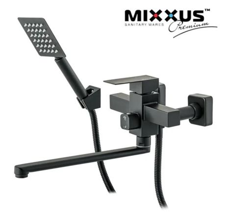 Смеситель для ванной Германия MIX Kub 006 Euro Black из нержавеющей стали