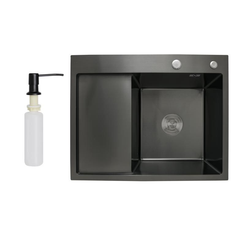 Мийка для кухні інтегрована Lidz Handmade H6350BL крило зліва (LDH6350BRUL45589) Brushed Black PVD 3,0/1,0 Мийка для кухні інтегрована Lidz Handmade H6350BL крило зліва (LDH6350BRUL45589) Brushed Black PVD 3,0/1,0