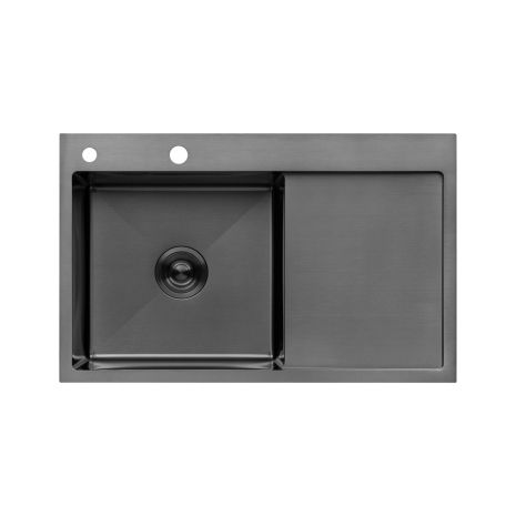 Кухонная мойка Kroner KRP Schwarze - 7849LHM PVD (3/1 мм)