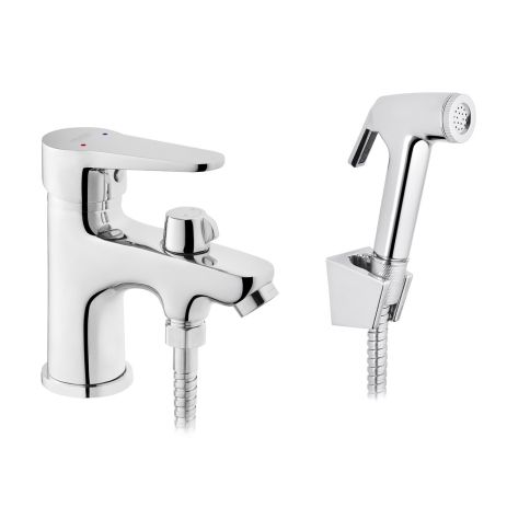 Смеситель для раковины Kroner KRM Elbe - C015 с гигиеническим душем Смеситель для раковины Kroner KRM Elbe - C015 с гигиеническим душем