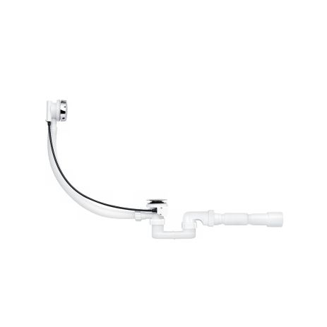 Сифон для ванной ANIplast полуавтоматический, с гибкой трубой 375х40х50 мм, 580 мм металлическая ручка