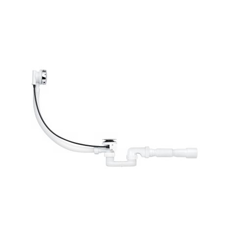 Сифон для ванной ANIplast полуавтоматический, с гибкой трубой 375х40х50 мм, 580 мм металлическая ручка