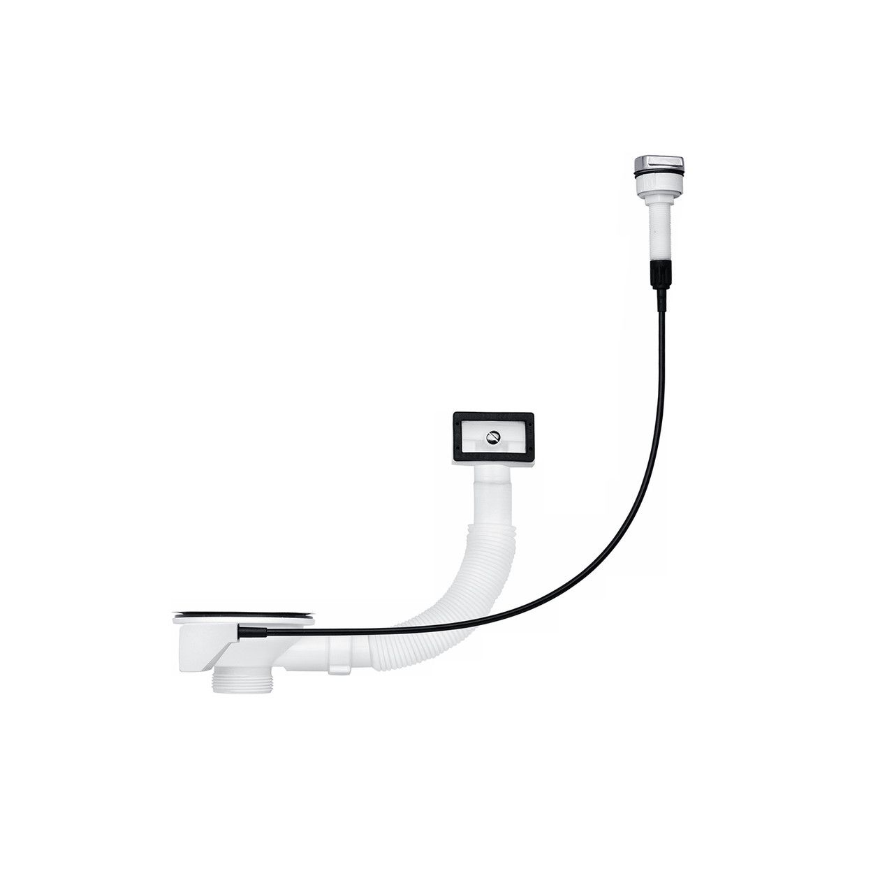 Сифон для кухонної мийки ANIplast 3 1/2"х40 мм з нарізним випуском, з прямокутним переливом напівавтомат Сифон для кухонної мийки ANIplast 3 1/2"х40 мм з нарізним випуском, з прямокутним переливом напівавтомат