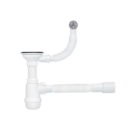 Сифон для кухонної мийки ANIplast 3 1/2"х40 мм з нарізним випуском, з круглим переливом A0145SP15EU