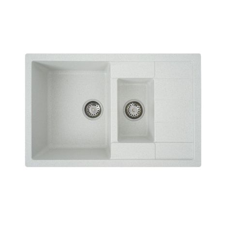 Гранитная мойка для кухни Platinum 7850W TOSKANA матовая Белая в точку