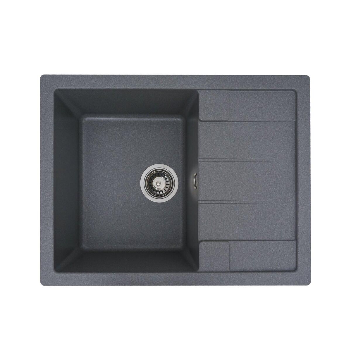 Гранітна мийка для кухні Platinum 6550 INTENSO матова Сірий мусон Гранітна мийка для кухні Platinum 6550 INTENSO матова Сірий мусон