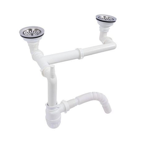 Сифон подвійний для гранітних мийок без переливу TM Valeso (арт. 820)