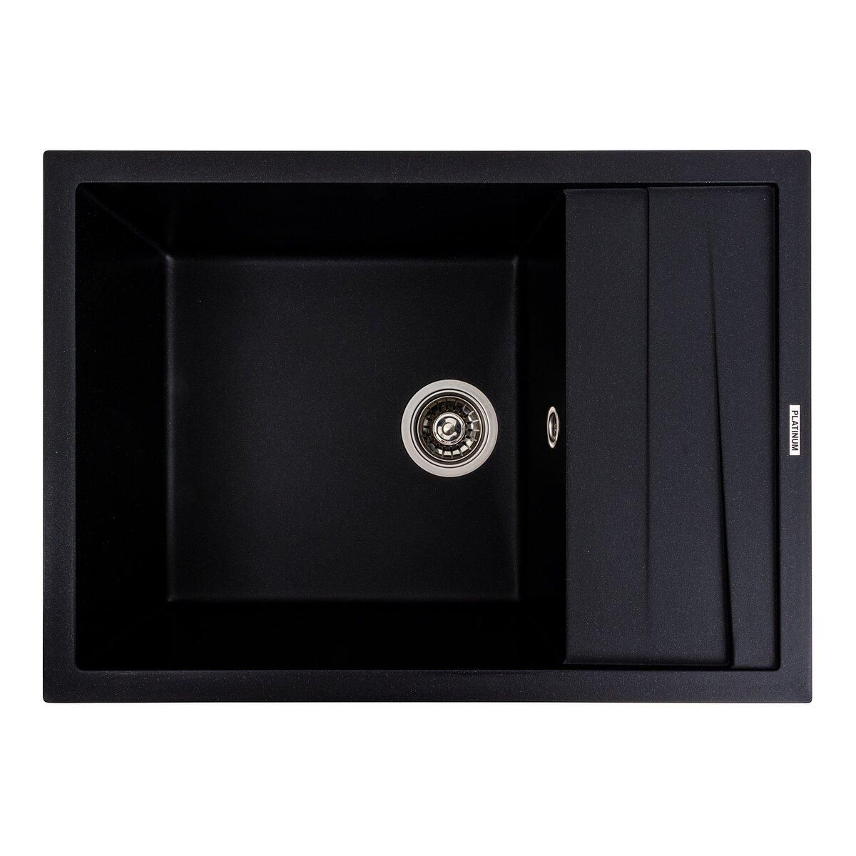 Кухонная мойка гранитная матовая 7050 CASCADA Platinum черный металлик Кухонная мойка гранитная матовая 7050 CASCADA Platinum черный металлик