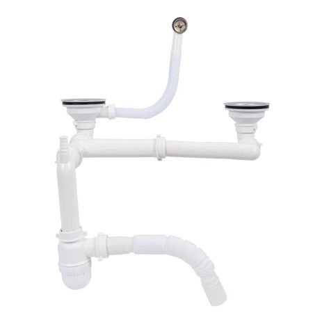 Сифон подвійний для гранітних мийок з переливом TM Valeso (арт. 840)