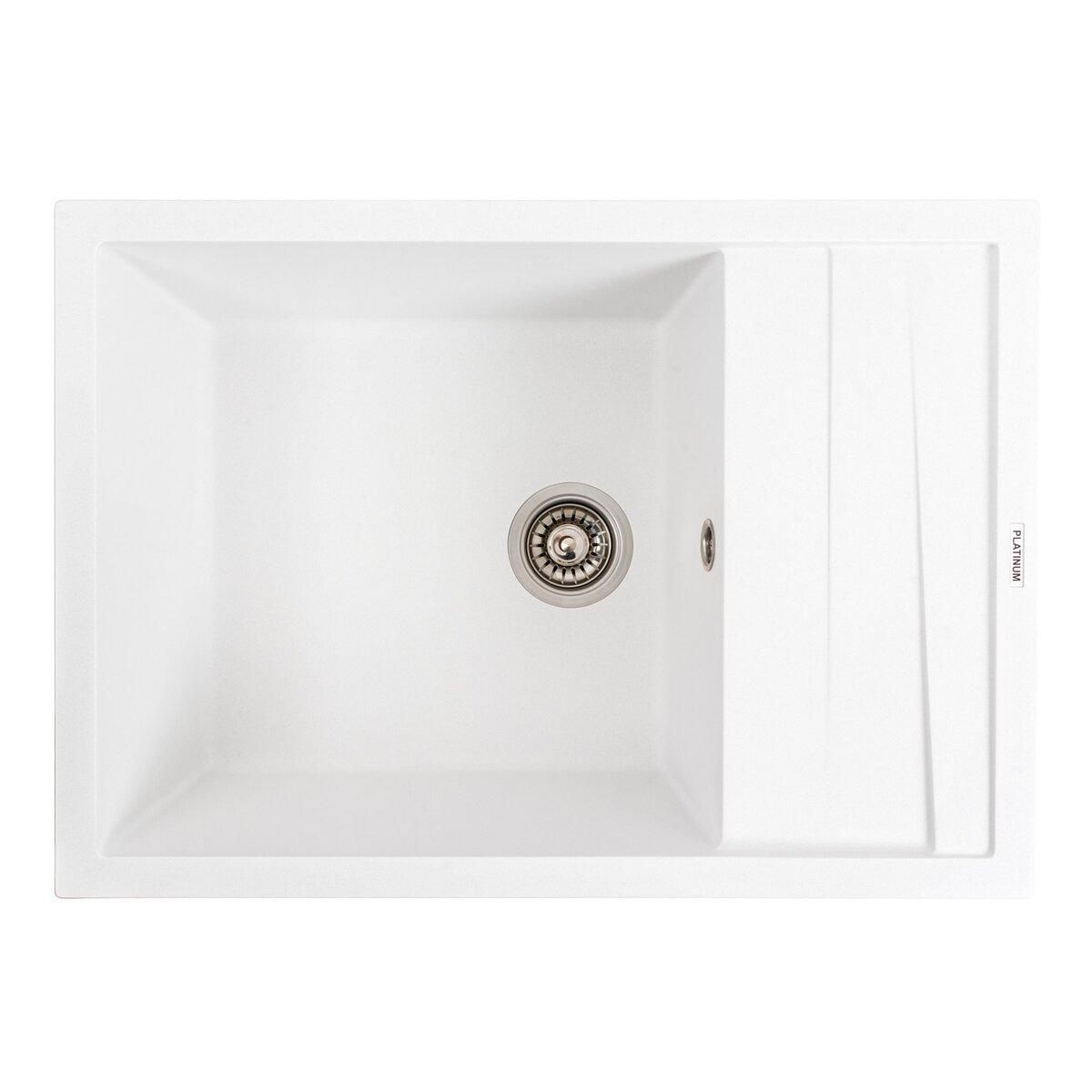 Кухонная мойка гранитная матовая 7050 CASCADA Platinum белый Кухонная мойка гранитная матовая 7050 CASCADA Platinum белый
