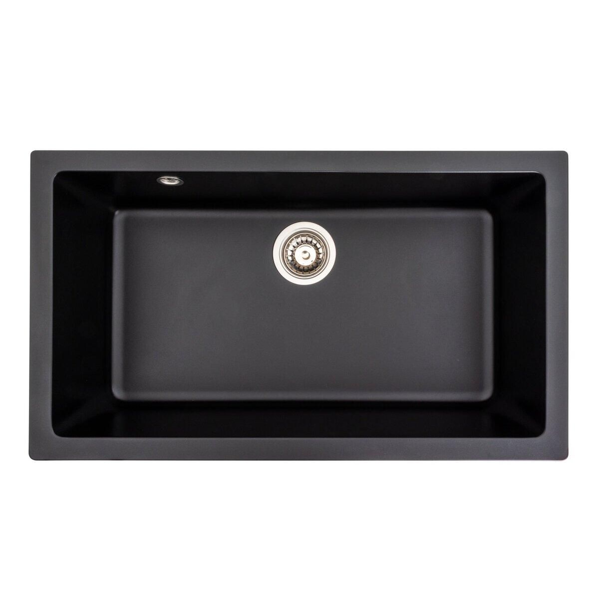 Гранітна мийка для кухні Platinum 7945 Parunana матова (чорна) Гранітна мийка для кухні Platinum 7945 Parunana матова (чорна)