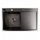 Кухонная мойка CM 78*50 L черная от VALESO Handmade (круглый сифон 3,0/0,8)