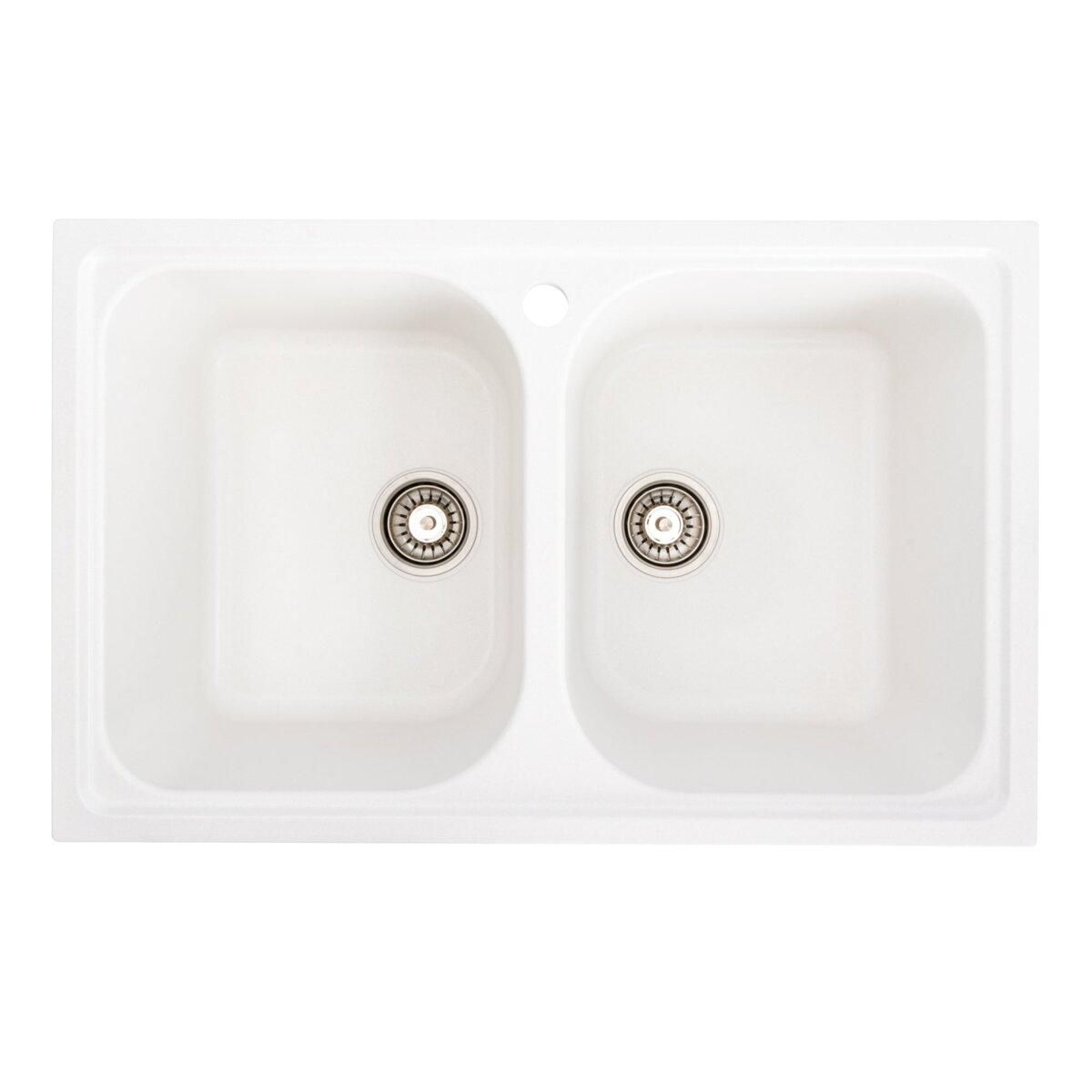 Гранітна мийка для кухні Platinum 7950 Equatoria матова Біла Гранітна мийка для кухні Platinum 7950 Equatoria матова Біла