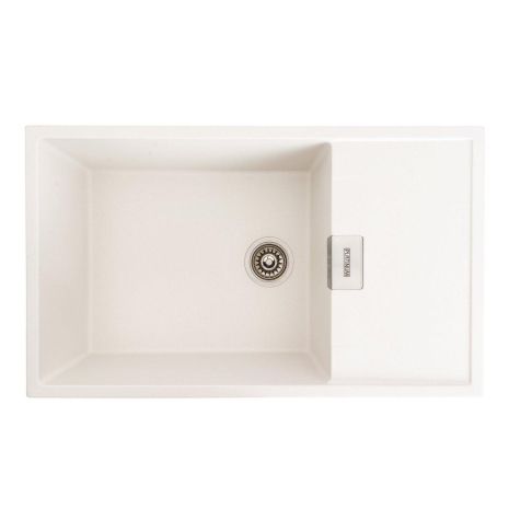 Гранітна мийка для кухні Platinum 8650 DIAMOND матова (білосніжна)