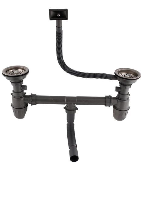 Подвійний євросифон для мийок з нержавіючої сталі