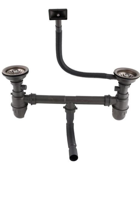 Євросифон подвійний для мийок із неіржавкої сталі