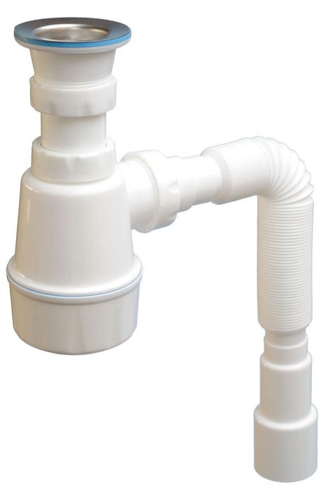 Сифон с малой горловиной и гофрой для моек 1060 NOVA