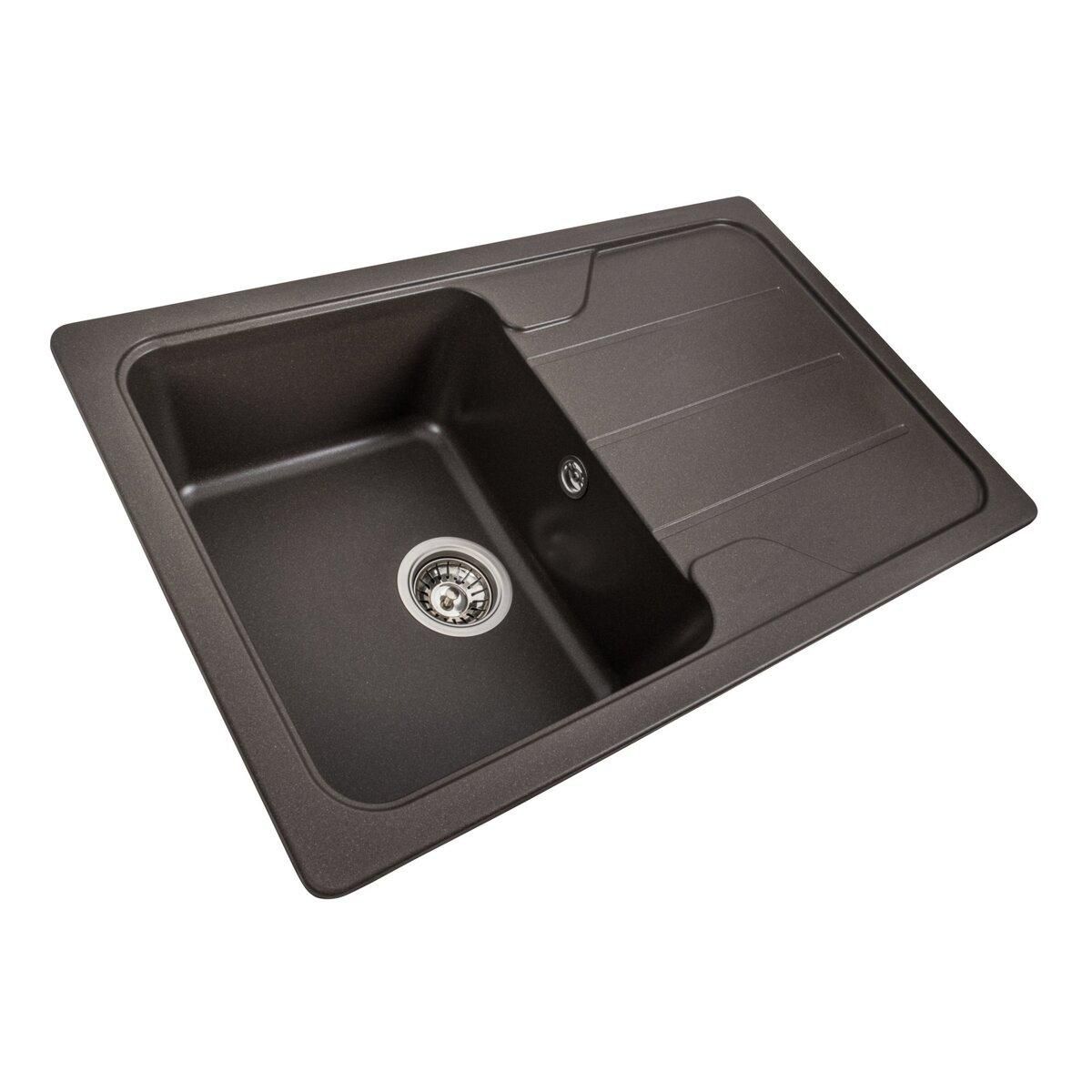 Гранитная кухонная мойка VALESO VERONA 7850 матовая, цвет Темная Скала Гранитная кухонная мойка VALESO VERONA 7850 матовая, цвет Темная Скала